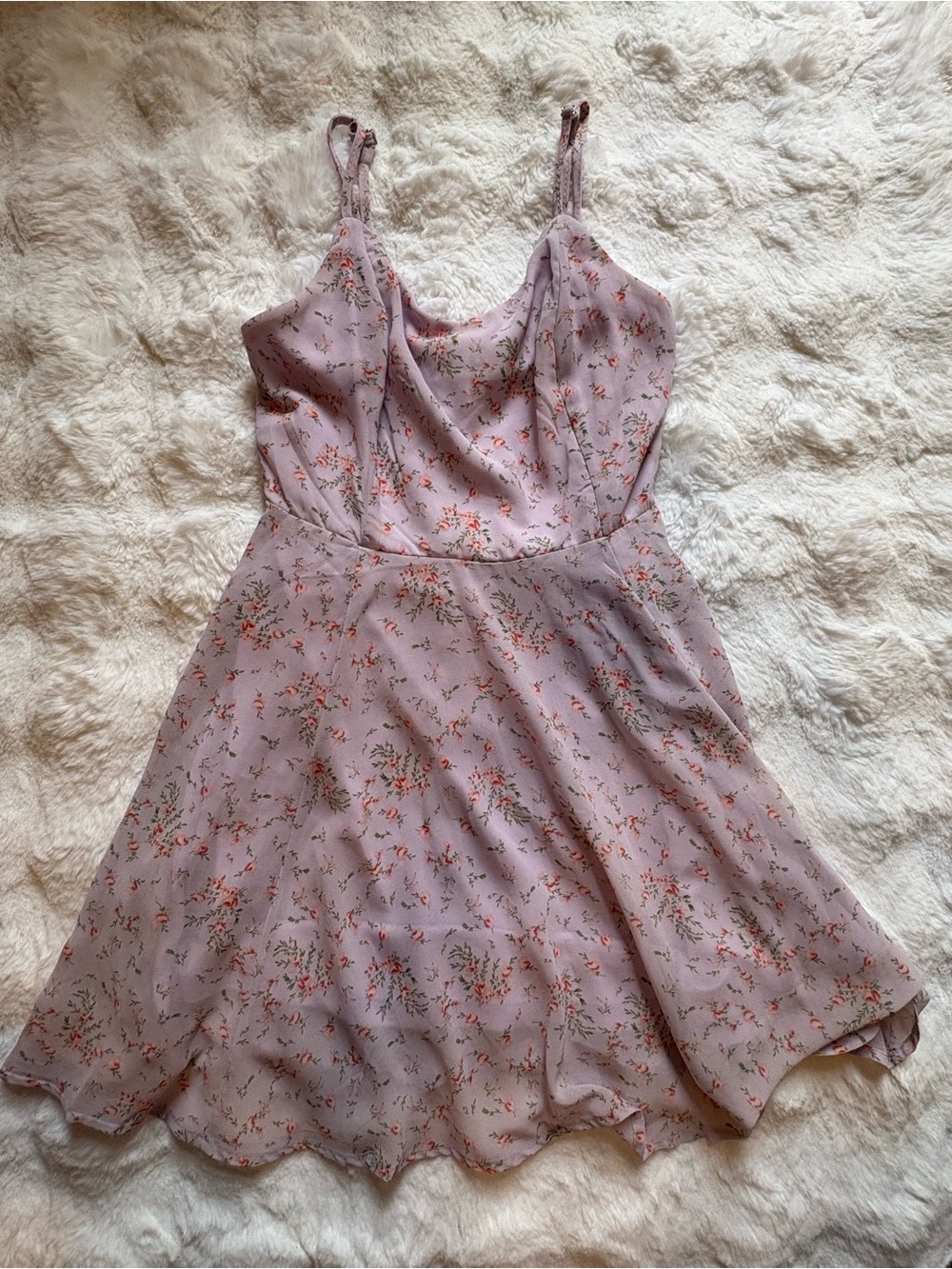 Papaya Lavender Floral Fit & Flare Dress